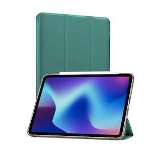 Husa tableta din piele pentru Apple iPad Pro 12.9 2021/2022, Protectie Completa cu Functie de Stand, Top Quality, Optim IAO Technology, Verde