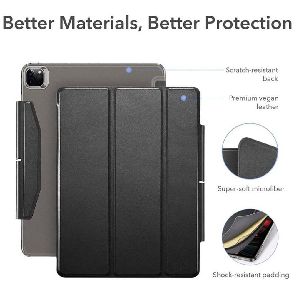 Husa tableta din piele pentru Apple iPad Pro 11 2020/2021/2022, Protectie Completa, Functie de Stand, Negru