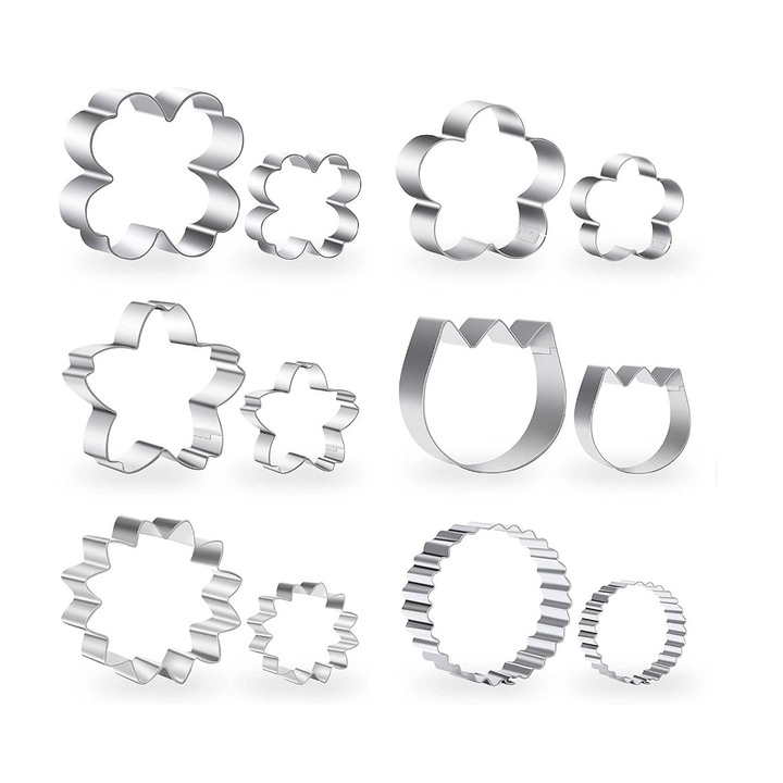 Set 12 forme decupatoare, pentru biscuiti, 5.5 cm, 381COF