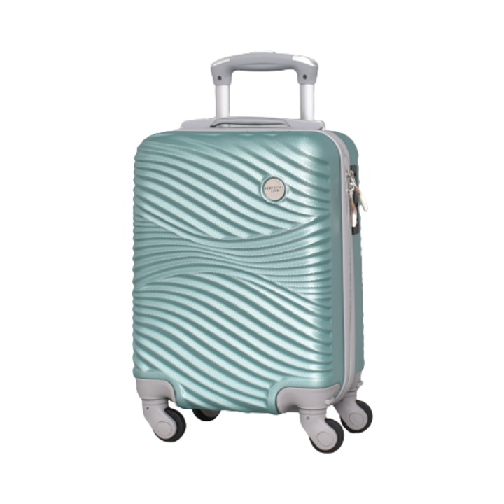 Куфар Perfect line ABS 2050, 46/20/30 см, Свалящи се колелца, Мента