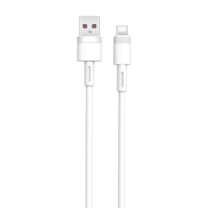 Кабел за данни / зареждане, Fast Charge, USB-C, ElectroCharge Aero, 5A, 1m, Бял