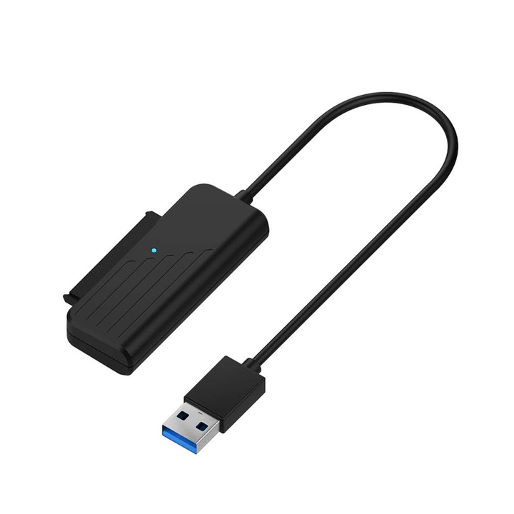 Cablu USB3.0 la SATA3.0 Easy Drive, Darklove, 5 Gb/s, Compatibil cu interfetele 2.0, Suporta conectarea hard disk urilor cu interfata 2.5/SATA2.0/SATA3.0 si, a unitatilor de stocare solida HDD/SSD, 0.2m, Negru