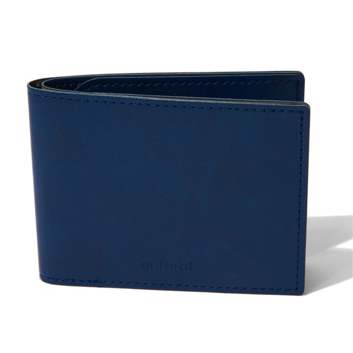Portofel orizontal, din PU biogreen, albastru