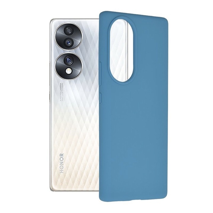 Szilikon TPU tok mikroszálas Honor 80-hoz, belső mikroszálas, Optim Ultra védelem, kék