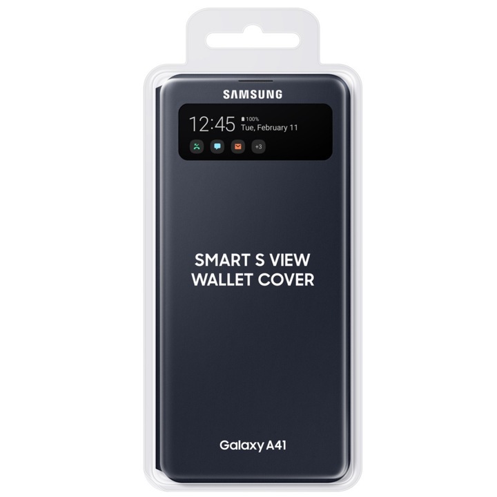 Кейс за Samsung Galaxy A41 s-view черен
