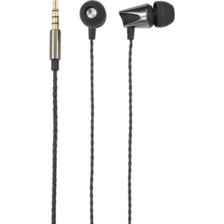 Renkforce Stereo headset In Ear Headset Черни (метални)