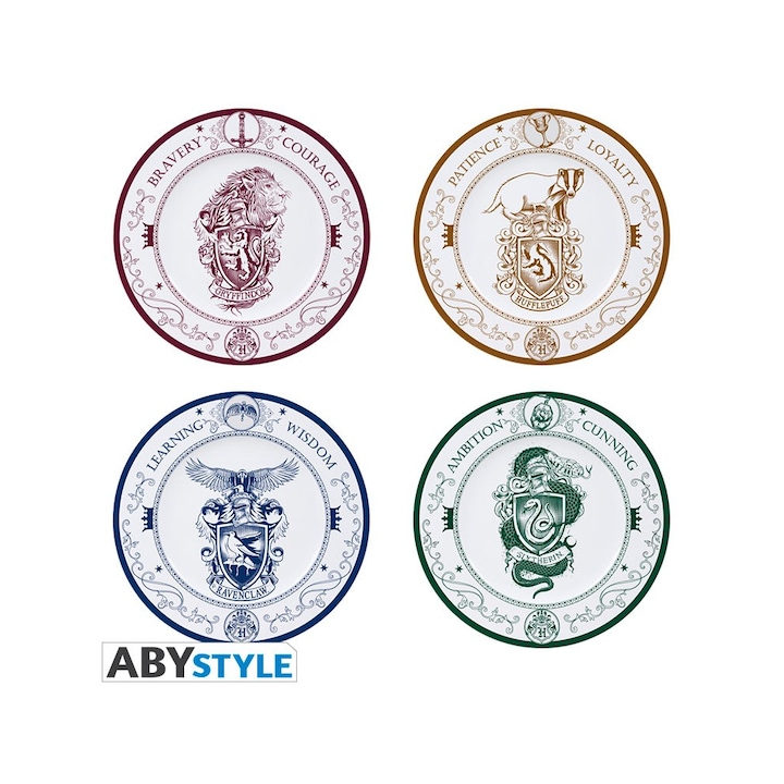 Комплект чинии ABYSTYLE HARRY POTTER PlatesHogwarts Houses, 4 броя