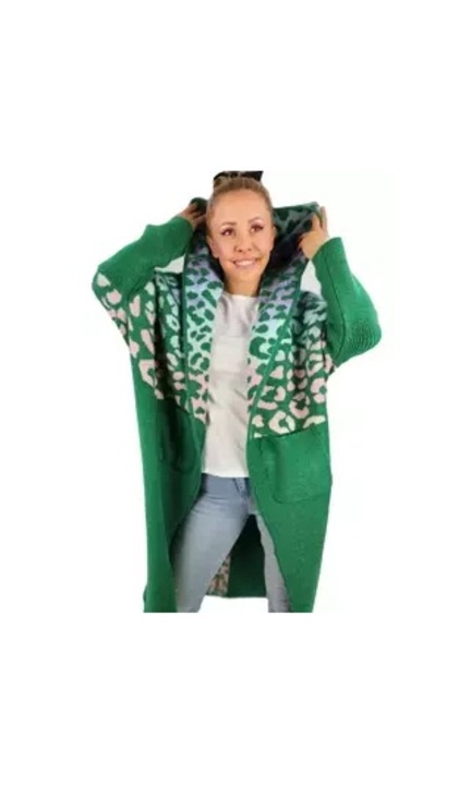 Cardigan, Agrafka, Acril, Verde, Verde