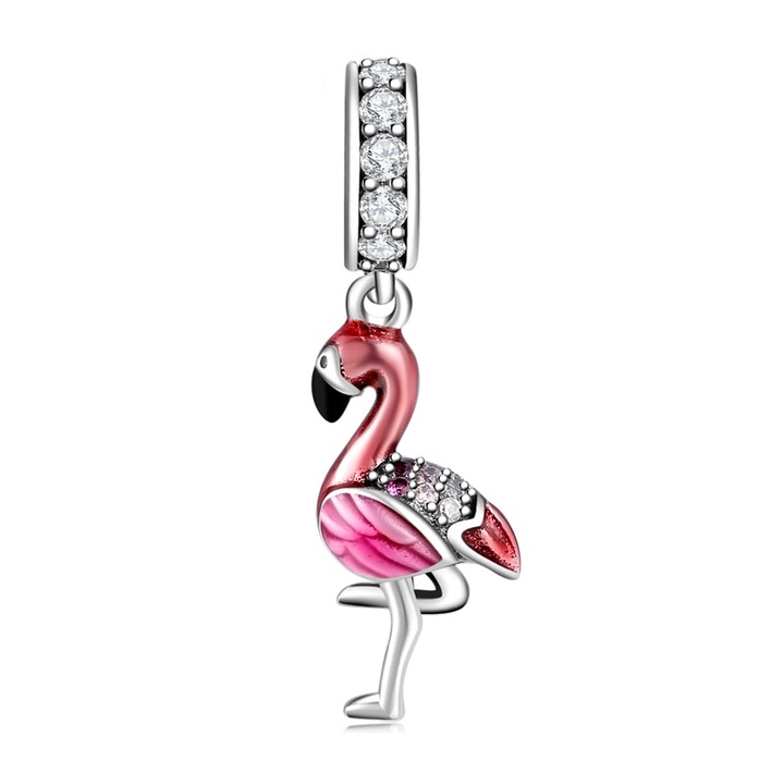 Talisman Argint 925, Charm compatibil Pandora – Flamingo