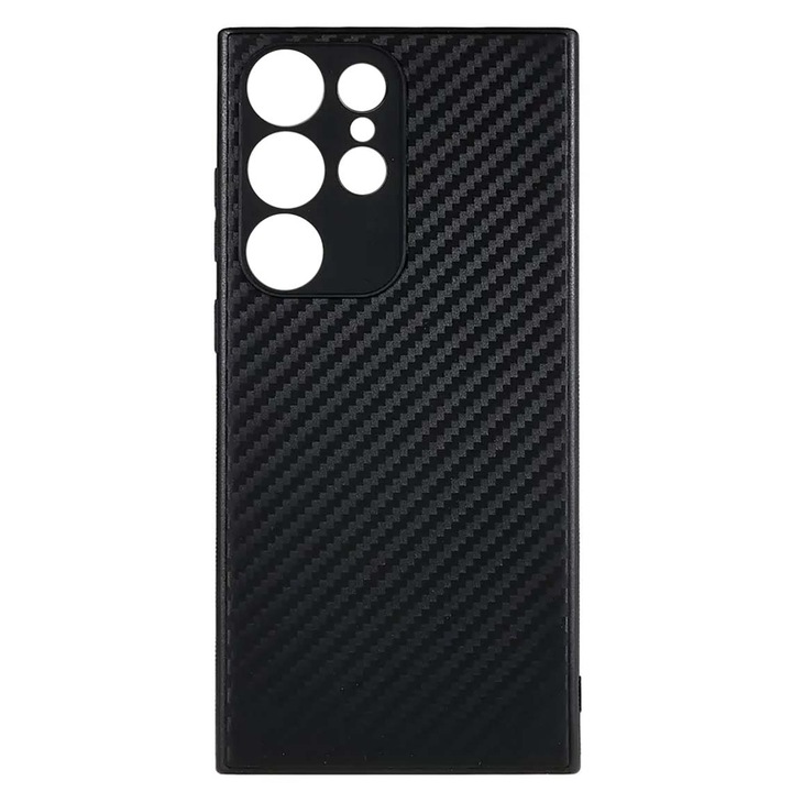 Husa pentru Samsung S23 Ultra, Silicon subtire, cu decupaje camere, Carbon Skin, Gel, 0.3mm, GEKKO Mobile™