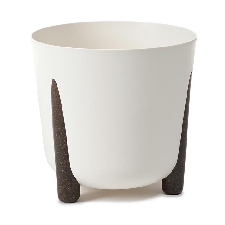 Ghiveci, HowHomely, 34 x 32 cm, Alb/Maro