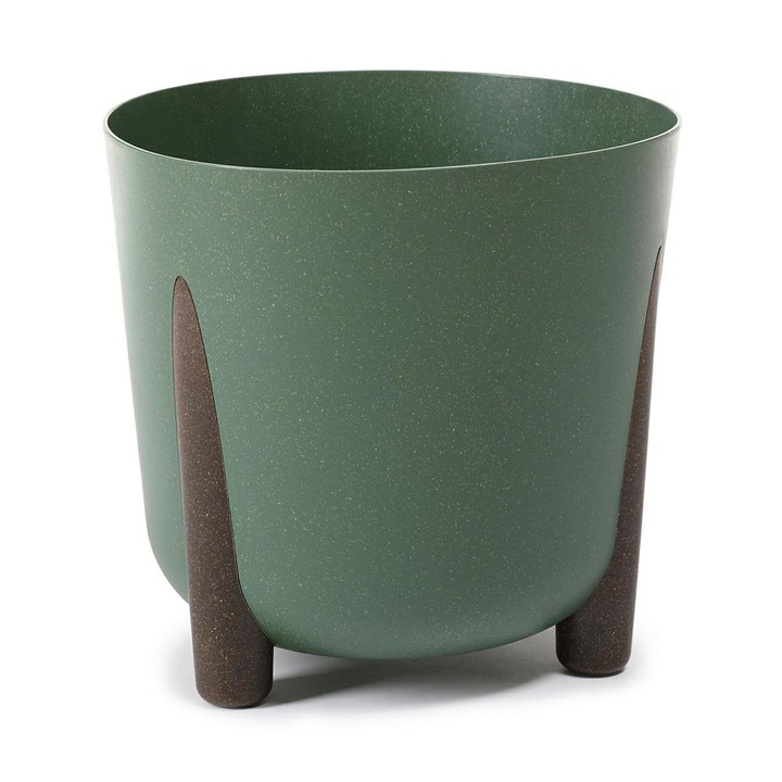 Ghiveci, HowHomely, 26x25 cm, Verde/Maro