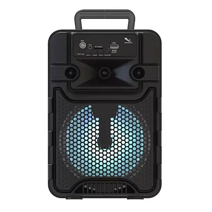 Boxa Portabila Audio SIKS Bluetooth 6.5″ HF605, Led, Radio FM, Suport MP3, Cu Telecomanda, USB si Card TF, Negru