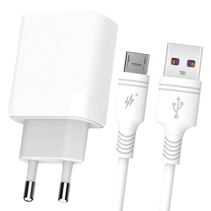 Мрежово зарядно, Micro-USB кабел включен, ElectroCharge Pack, 15W, 3A, Бял