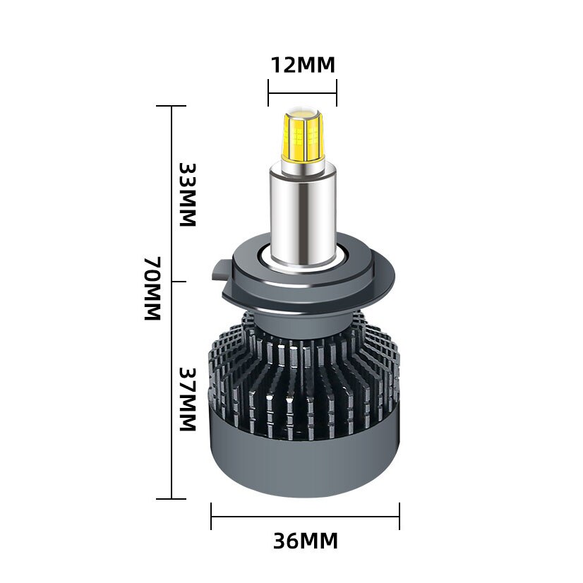 Set 2 Becuri LED H7, 360 Grade, 80W, CANBUS, RUI, Csp, Alb Rece, 6000k,  Generatie 2022 