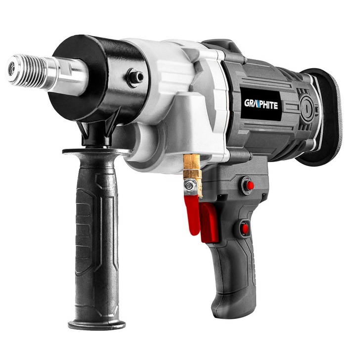Gyémánt magfúró koronafúró marófúró gép GRAPHITE 2200W max. 180mm átm. állvánnyal 3év gar! 58G540