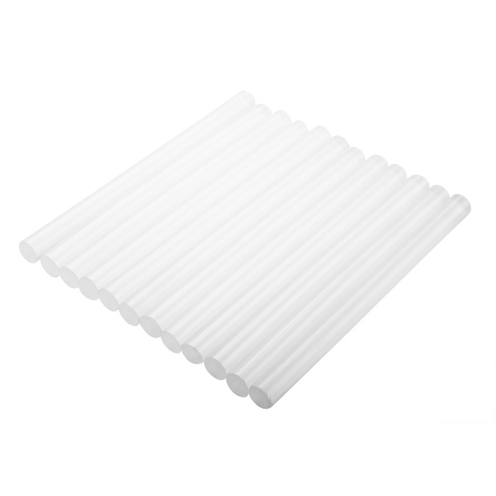 Set 12 batoane de lipici, Topex, 8/100 mm, Transparent