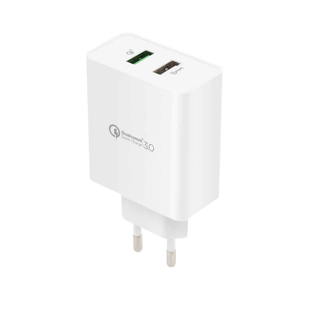 Incarcator de retea universal Vetter, Fast Series, with Quick Charge 3.0 and Smart Port, Dual USB, White