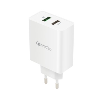 Incarcator de retea universal Vetter, Fast Series, with Quick Charge 3.0 and Smart Port, Dual USB, White Incarcator de retea universal Vetter, Fast Series, with Quick Charge 3.0 and Smart Port, Dual USB, White