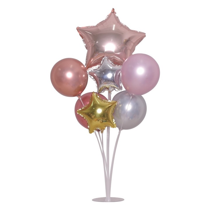 Set 7 Baloane tip stea, cu suport de pentru masa, 70 cm