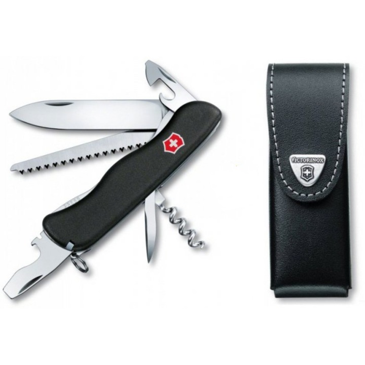 Set briceag/teaca, Victorinox Forester, Inox, Negru