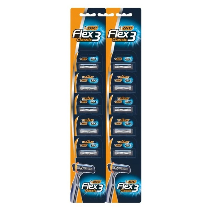 Комплект ножчета за самобръсначка 2x Bic 10бр Flex3 Comfort Classic