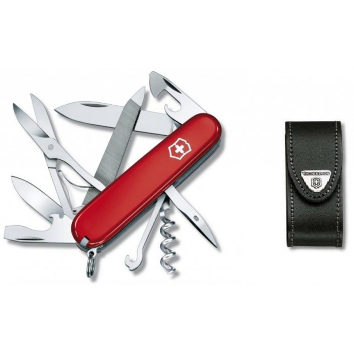 Set briceag/teaca, Victorinox Mountainer, Inox, Rosu/Negru