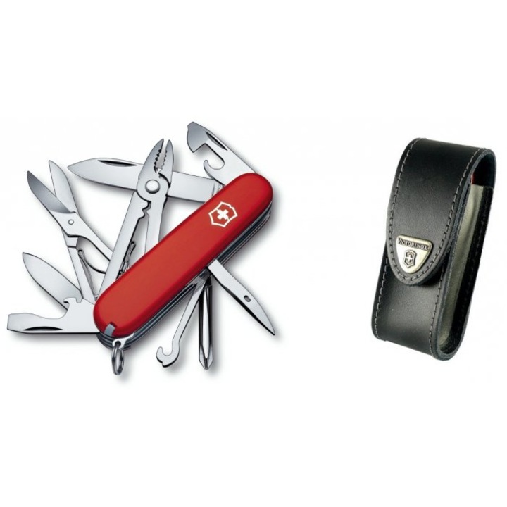 Set briceag/teaca, Victorinox Tinker, Inox, Rosu/Negru