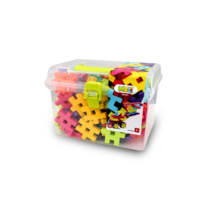 Set constructie creativa Maxi Edu, Meli, 110 piese, Plastic, Multicolor
