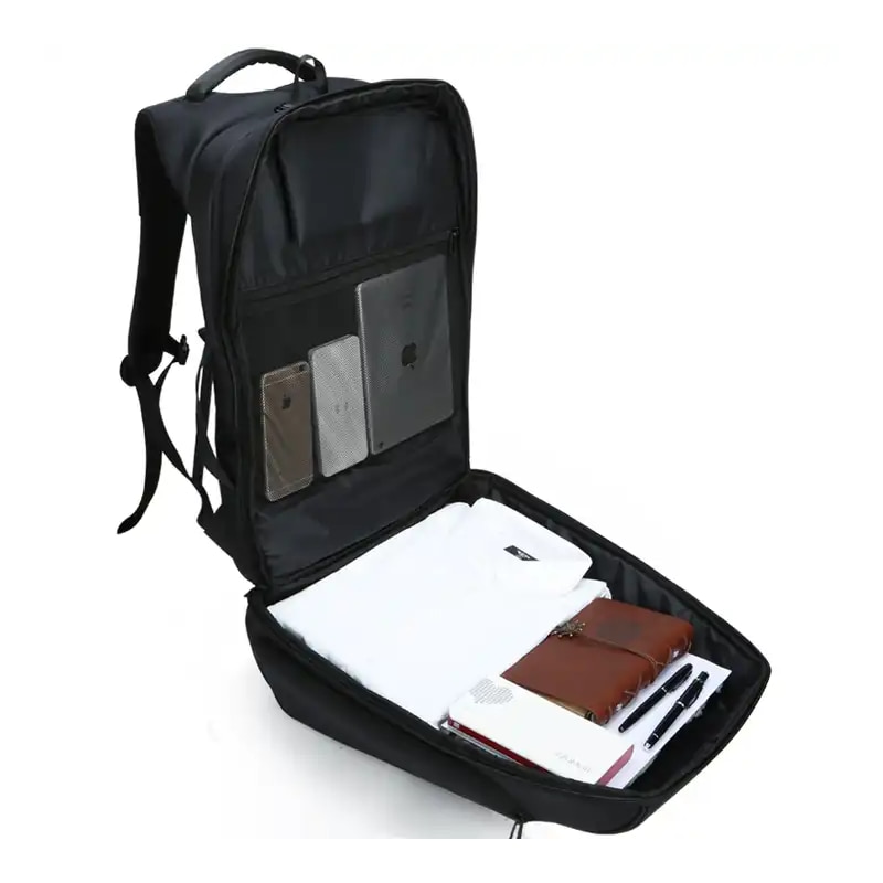 Rucsac multifunctional, Kingsons, compatibil cu laptop 17,3 inch, impermeabil, port USB, antifurt, rezistent la socuri, suport ochelari, negru