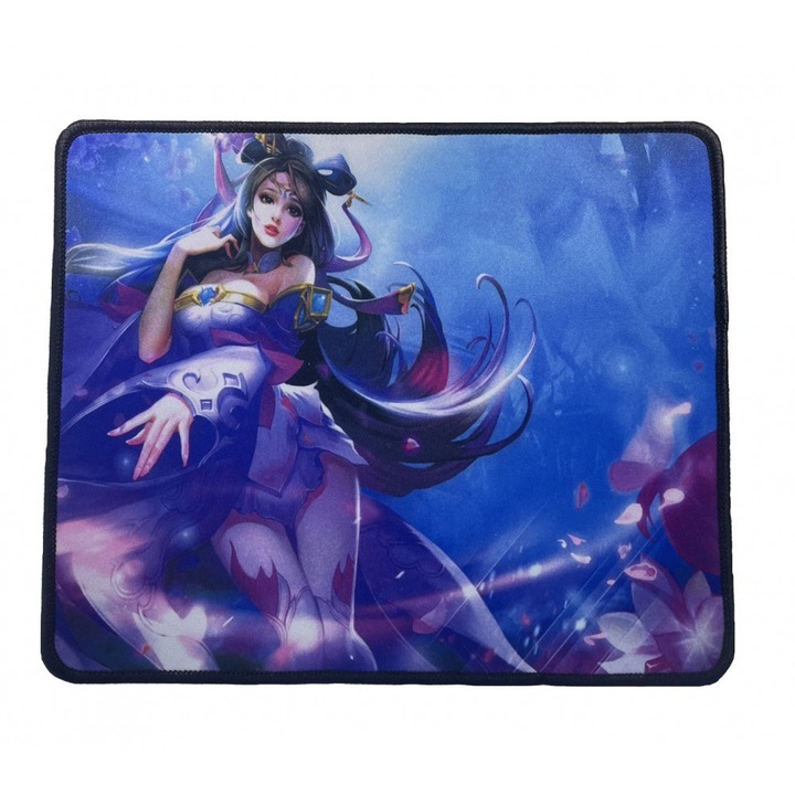 Professzionális Gamer egérpad, gumírozott talp, gaming kiegészítő, 250x300x3mm, hercegnős mintával