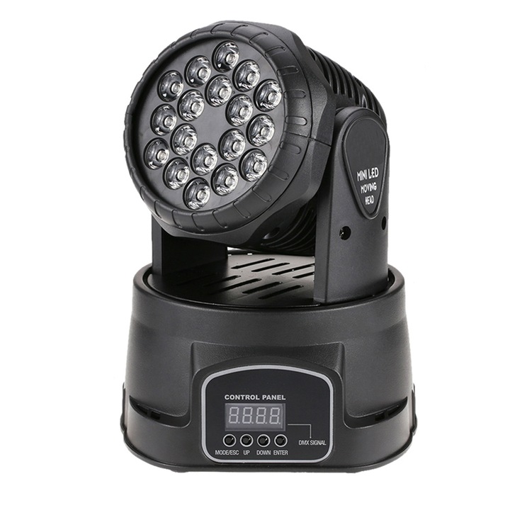 Proiector LED color Depox, Light Maddness, jocuri de lumini, 70W, 18 surse lumina, negru