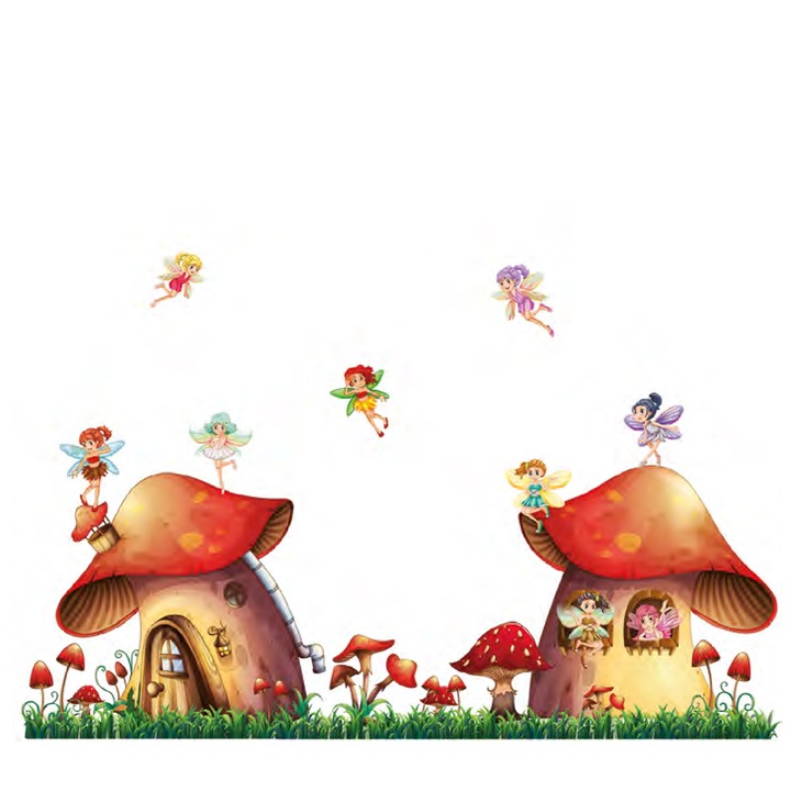 Sticker decorativ Zane autocolant perete camera copii, 100x75 cm