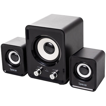 Boxe Spacer 2.1, RMS: 11W (2 x 3W + 5W), control volum, USB power, Negru