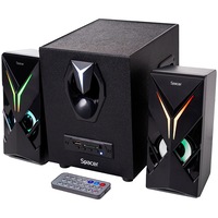 Boxe Spacer Gaming 2.1, RMS: 14W (2 x 3W + 8W), bluetooth, telecomanda, subwoofer lemn MDF, USB/SD/AUX/FM, Negru