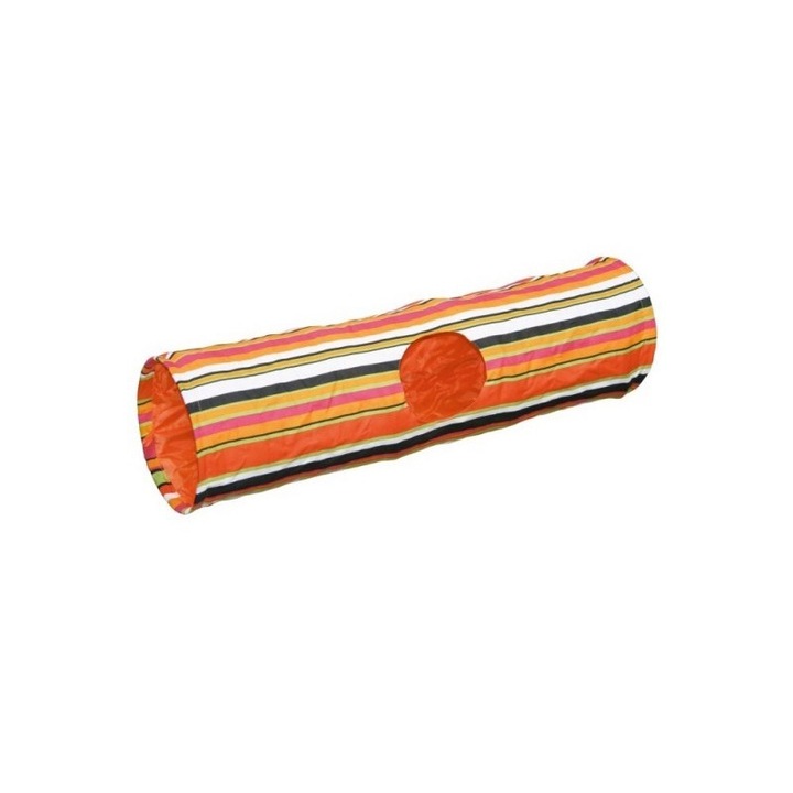 Tunel de joaca pentru pisici Swish, Kerbl, Material textil, 90x25 cm, Multicolor