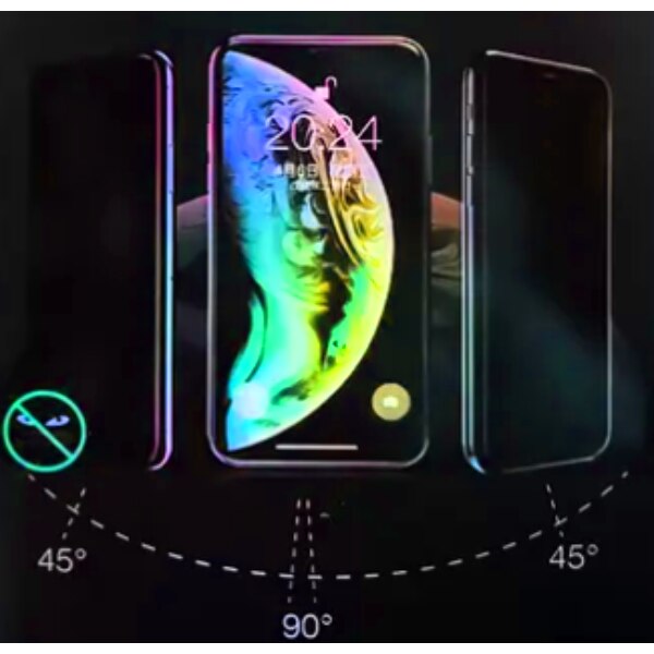 Folie protectie Privacy compatibila iPHONE 11 XR, Calitate profesionala ROHS, Full Cover Black