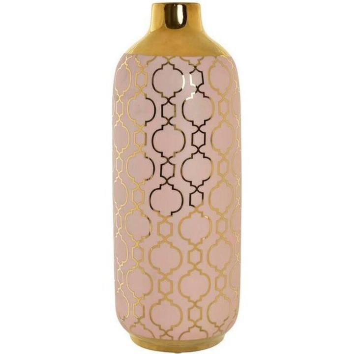 Ваза DKD Home Decor Oriental, 41,5 височина, Порцелан, Розов златист