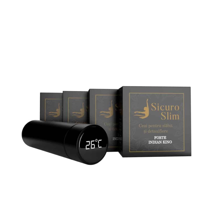 4 db karcsúsító tea Indian Kino és Thermos csomag infúzióval, Sicuro Slim, 240 g
