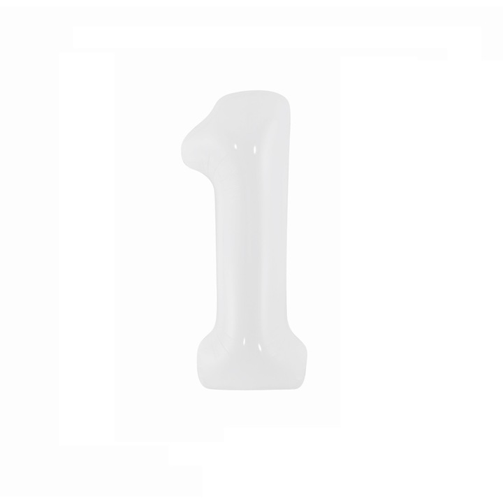 Балон метално фолио, номер 1, 100 см, бял