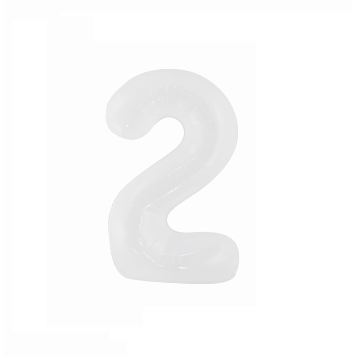 Балон метално фолио, номер 2, 100 см, бял