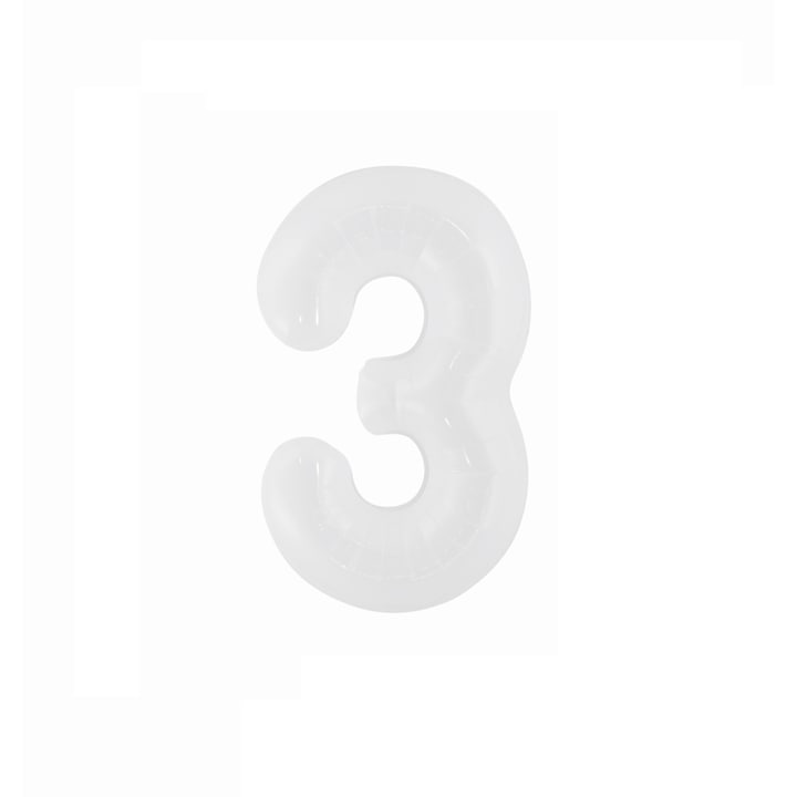 Балон метално фолио, номер 3, 100 см, бял