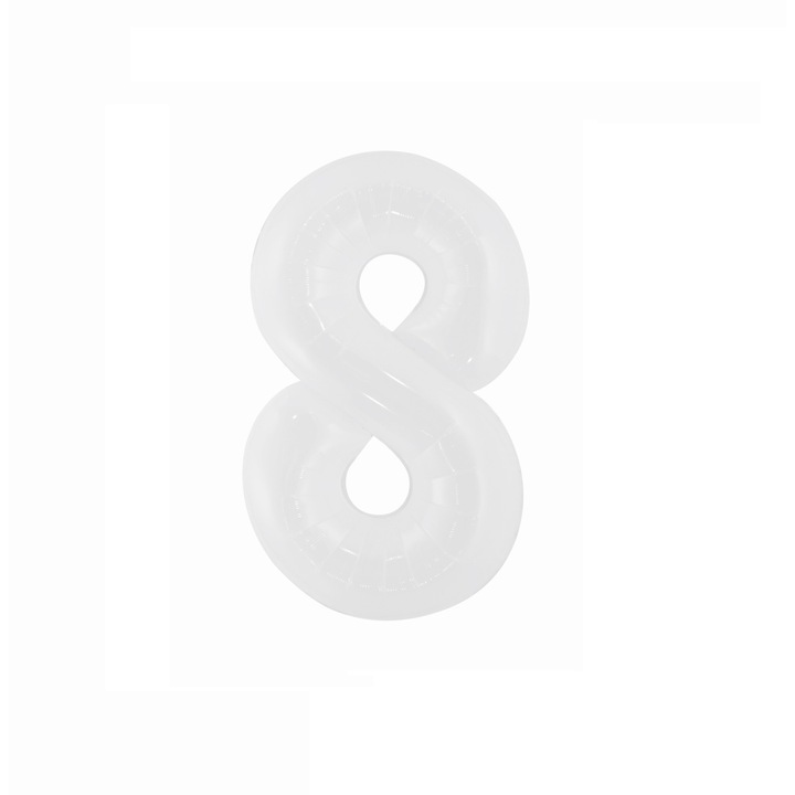 Fém fólia lufi, 8-as szám, 100 cm, fehér
