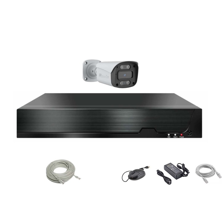 Sistem supraveghere video 4 camere de interior Hikvision 2MP FullHD, IR 20M