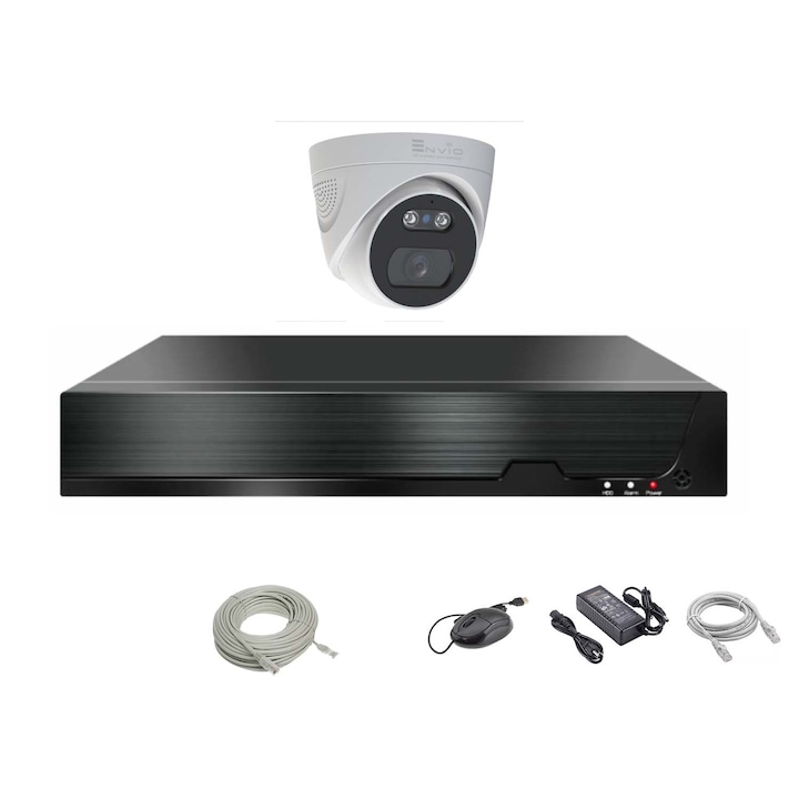 Kit Supraveghere 8 Camere 8MP (4K) IR 30m Microfon, exterior, inregistrare 5MP, Complet + HDD2TB, acces mobil, noapte/zi, OOGIS™ K5MX8BA-20