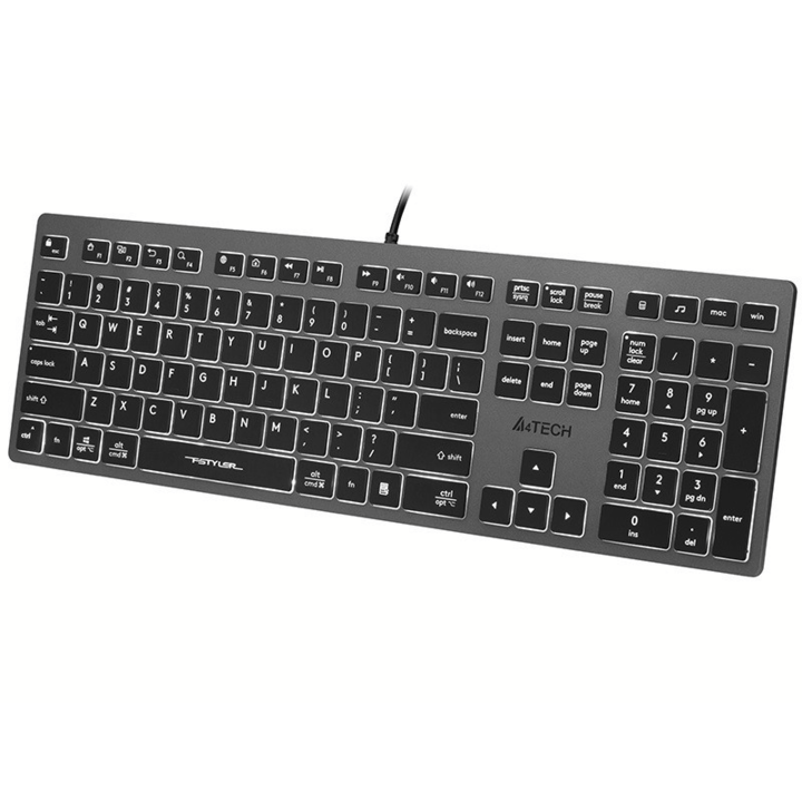 A4Tech Fstyler FX60H (White Backlit) Vezetékes Billentyűzet - Angol (US) (A4TKLA47125)