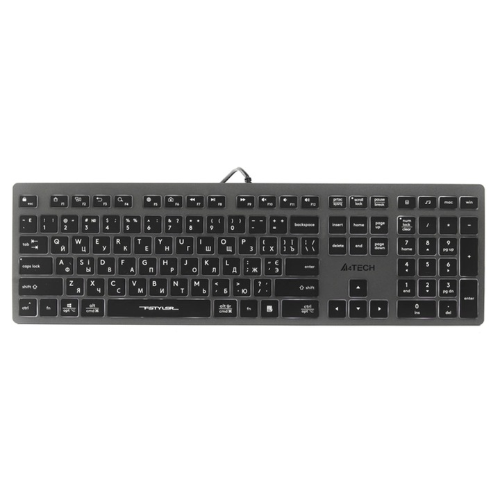 Tastatura gaming Qwerty, A4TKLA47125, negru