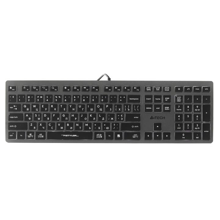Геймърска клавиатура Qwerty, A4TKLA47125, черна