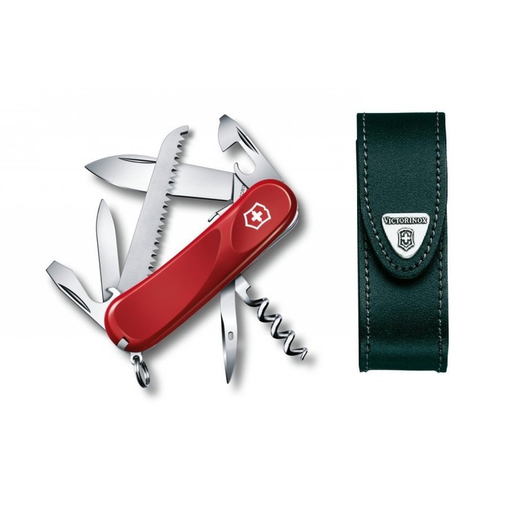 Set briceag multifunctional/teaca, Victorinox Delemont Evolution, Rosu