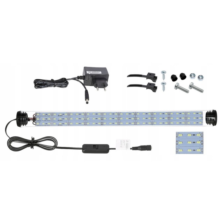 Lampa LED pentru acvariu, Aqualed, Plexiglas, 5630, 50 cm, IP67, Lumina alba, Transparent